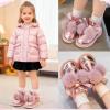 imageDADAWEN Kids Girls Warm Winter Boots Cute Bowknot Faux Fur Lined Waterpoof Outdoor Snow Boots for ToddlerLittle KidPink