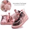 imageDADAWEN Kids Girls Warm Winter Boots Cute Bowknot Faux Fur Lined Waterpoof Outdoor Snow Boots for ToddlerLittle KidPink