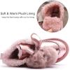 imageDADAWEN Kids Girls Warm Winter Boots Cute Bowknot Faux Fur Lined Waterpoof Outdoor Snow Boots for ToddlerLittle KidPink