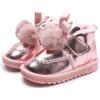 imageDADAWEN Kids Girls Warm Winter Boots Cute Bowknot Faux Fur Lined Waterpoof Outdoor Snow Boots for ToddlerLittle KidPink
