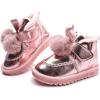 imageDADAWEN Kids Girls Warm Winter Boots Cute Bowknot Faux Fur Lined Waterpoof Outdoor Snow Boots for ToddlerLittle KidPink