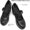 imageDADAWEN Womens Chunky Low Block Heels Mary Jane Closed Round Toe Pumps Comfortable Work Wedding Dress ShoesBlack