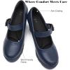 imageDADAWEN Womens Chunky Low Block Heels Mary Jane Closed Round Toe Pumps Comfortable Work Wedding Dress ShoesDark Blue