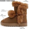 imageDADAWEN Womens Midcalf Winter Snow Boots Lightweight Warm Faux Fur Lining Pull on Comfortable Outdoor Booties Shoes for WomenBrown