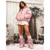 imageDADAWEN Womens Midcalf Winter Snow Boots Lightweight Warm Faux Fur Lining Pull on Comfortable Outdoor Booties Shoes for WomenPink