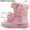 imageDADAWEN Womens Midcalf Winter Snow Boots Lightweight Warm Faux Fur Lining Pull on Comfortable Outdoor Booties Shoes for WomenPink