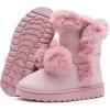 imageDADAWEN Womens Midcalf Winter Snow Boots Lightweight Warm Faux Fur Lining Pull on Comfortable Outdoor Booties Shoes for WomenPink