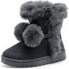 imageDADAWEN Womens Midcalf Winter Snow Boots Lightweight Warm Faux Fur Lining Pull on Comfortable Outdoor Booties Shoes for WomenGrey