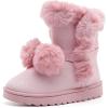 imageDADAWEN Womens Midcalf Winter Snow Boots Lightweight Warm Faux Fur Lining Pull on Comfortable Outdoor Booties Shoes for WomenPink