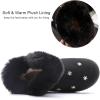 imageDADAWEN Kids Boys Girls Snow Boots Suede Warm Fur Lined Slip On Outdoor Winter Boots ToddlerLittle KidBlack
