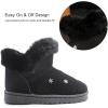 imageDADAWEN Kids Boys Girls Snow Boots Suede Warm Fur Lined Slip On Outdoor Winter Boots ToddlerLittle KidBlack