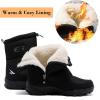 imageDADAWEN Mens Waterproof Winter Snow Boots NonSlip Outdoor Hiking Athletic Warm Fur Lined ColdWeather BootsBlack