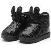 imageDADAWEN Boys Girls Warm Winter Sequin Waterpoof Outdoor Snow BootsBlackrabbit