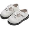 imageDADAWEN Toddler Girls Mary Jane Flats Dress Shoes Comfort Oxfords Wedding Church Party Dress Shoe School Uniform Shoes Loafer FlatsWhite