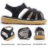 image:imageDADAWEN Baby Toddler Girls Boys Leather Closed Toe Athletic Sandals Lightweight NonSlip Soft Rubber Sole Summer Outdoor Sandals Walking ShoesBlack