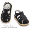 image:imageDADAWEN Baby Toddler Girls Boys Leather Closed Toe Athletic Sandals Lightweight NonSlip Soft Rubber Sole Summer Outdoor Sandals Walking ShoesBlack