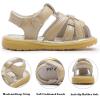 image:imageDADAWEN Baby Toddler Girls Boys Leather Closed Toe Athletic Sandals Lightweight NonSlip Soft Rubber Sole Summer Outdoor Sandals Walking ShoesGold