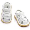 image:imageDADAWEN Baby Toddler Girls Boys Leather Closed Toe Athletic Sandals Lightweight NonSlip Soft Rubber Sole Summer Outdoor Sandals Walking ShoesWhite