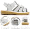 image:imageDADAWEN Baby Toddler Girls Boys Leather Closed Toe Athletic Sandals Lightweight NonSlip Soft Rubber Sole Summer Outdoor Sandals Walking ShoesWhite