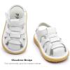 image:imageDADAWEN Baby Toddler Girls Boys Leather Closed Toe Athletic Sandals Lightweight NonSlip Soft Rubber Sole Summer Outdoor Sandals Walking ShoesWhite