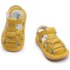 image:imageDADAWEN Baby Toddler Girls Boys Leather Closed Toe Athletic Sandals Lightweight NonSlip Soft Rubber Sole Summer Outdoor Sandals Walking ShoesYellow