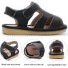 image:imageDADAWEN Boys Girls Leather ClosedToe Athletic Sandals Baby Toddler Summer Breathable Lightweight Soft Sole Outdoor Sandals Walking ShoesBlack