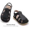 image:imageDADAWEN Boys Girls Leather ClosedToe Athletic Sandals Baby Toddler Summer Breathable Lightweight Soft Sole Outdoor Sandals Walking ShoesBlack