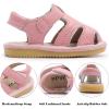 image:imageDADAWEN Boys Girls Leather ClosedToe Athletic Sandals Baby Toddler Summer Breathable Lightweight Soft Sole Outdoor Sandals Walking ShoesPink