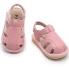 image:imageDADAWEN Boys Girls Leather ClosedToe Athletic Sandals Baby Toddler Summer Breathable Lightweight Soft Sole Outdoor Sandals Walking ShoesPink