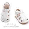 image:imageDADAWEN Boys Girls Leather ClosedToe Athletic Sandals Baby Toddler Summer Breathable Lightweight Soft Sole Outdoor Sandals Walking ShoesWhite