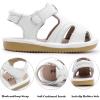 image:imageDADAWEN Boys Girls Leather ClosedToe Athletic Sandals Baby Toddler Summer Breathable Lightweight Soft Sole Outdoor Sandals Walking ShoesWhite