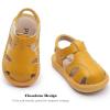 image:imageDADAWEN Boys Girls Leather ClosedToe Athletic Sandals Baby Toddler Summer Breathable Lightweight Soft Sole Outdoor Sandals Walking ShoesYellow