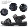 image:imageDADAWEN Boys Girls Leather Sandals Summer Athletic Hiking Beach Outdoor Open toe Adjustable Straps Sports Sandals for Kids ToddlerLittle KidBig KidBlack