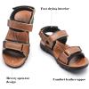 image:imageDADAWEN Boys Girls Leather Sandals Summer Athletic Hiking Beach Outdoor Open toe Adjustable Straps Sports Sandals for Kids ToddlerLittle KidBig KidBrown