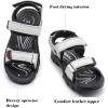 image:imageDADAWEN Boys Girls Leather Sandals Summer Athletic Hiking Beach Outdoor Open toe Adjustable Straps Sports Sandals for Kids ToddlerLittle KidBig KidWhite