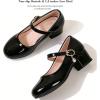 image:imageDADAWEN Girls Dress Shoes Mary Jane Flower Girls Shoes Cute Princess Shoes Low Heels for School Wedding Party ToddlerLittle KidsBig KidsBlack