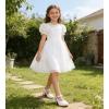 image:imageDADAWEN Girls Dress Shoes Mary Jane Flower Girls Shoes Cute Princess Shoes Low Heels for School Wedding Party ToddlerLittle KidsBig KidsWhite