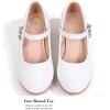 image:imageDADAWEN Girls Dress Shoes Mary Jane Flower Girls Shoes Cute Princess Shoes Low Heels for School Wedding Party ToddlerLittle KidsBig KidsWhite