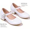 image:imageDADAWEN Girls Dress Shoes Mary Jane Flower Girls Shoes Cute Princess Shoes Low Heels for School Wedding Party ToddlerLittle KidsBig KidsWhite