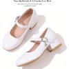 image:imageDADAWEN Girls Dress Shoes Mary Jane Flower Girls Shoes Cute Princess Shoes Low Heels for School Wedding Party ToddlerLittle KidsBig KidsWhite