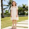 image:imageDADAWEN Girls Dress Shoes Sandals Open Toe Chunky Low Heels Pearls Ankle Strap Flower Girl Wedding Party Shoes for Toddler Little Big KidNude