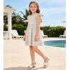 image:imageDADAWEN Girls Dress Shoes Sandals Open Toe Chunky Low Heels Pearls Ankle Strap Flower Girl Wedding Party Shoes for Toddler Little Big KidWhite
