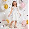 image:imageDADAWEN Girls Sandals High Heels Sparkly Rhinestone Dress Shoes Ankle Buckle Strap Square Toe Flower Girl Wedding Party Shoes for Toddler Little Big KidSilver