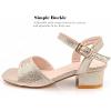 image:imageDADAWEN Girls Sandals High Heels Sparkly Rhinestone Dress Shoes Ankle Buckle Strap Square Toe Flower Girl Wedding Party Shoes for Toddler Little Big KidGold