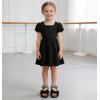image:imageDADAWEN Girls Sandals Low Heels Dress Shoes Ankle Pearls Strap Open Toe Bowknot Princess Sandals Summer Flower Girl Shoes Toddler Little Big KidBlack