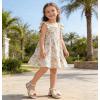 image:imageDADAWEN Girls Sandals Low Heels Dress Shoes Ankle Pearls Strap Open Toe Bowknot Princess Sandals Summer Flower Girl Shoes Toddler Little Big KidCream White