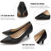 image:imageDADAWEN Womens Dress Shoes Comfortable Low Heels Closed Pointed Toe Kitten Heel Pumps for Party Wedding Work Office BusinessBlack Matte