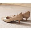 image:imageDADAWEN Womens Dress Shoes Comfortable Low Heels Closed Pointed Toe Kitten Heel Pumps for Party Wedding Work Office BusinessNude Patent
