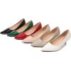 image:imageDADAWEN Womens Dress Shoes Comfortable Low Heels Closed Pointed Toe Kitten Heel Pumps for Party Wedding Work Office BusinessNude Patent