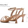 image:imageDADAWEN Womens Dressy Strappy 3 Inch Low Kitten Heel Open Toe Ankle Strap Sandals Dress Shoes for Woman Lady in Party Wedding Bridal Dance EveningNude